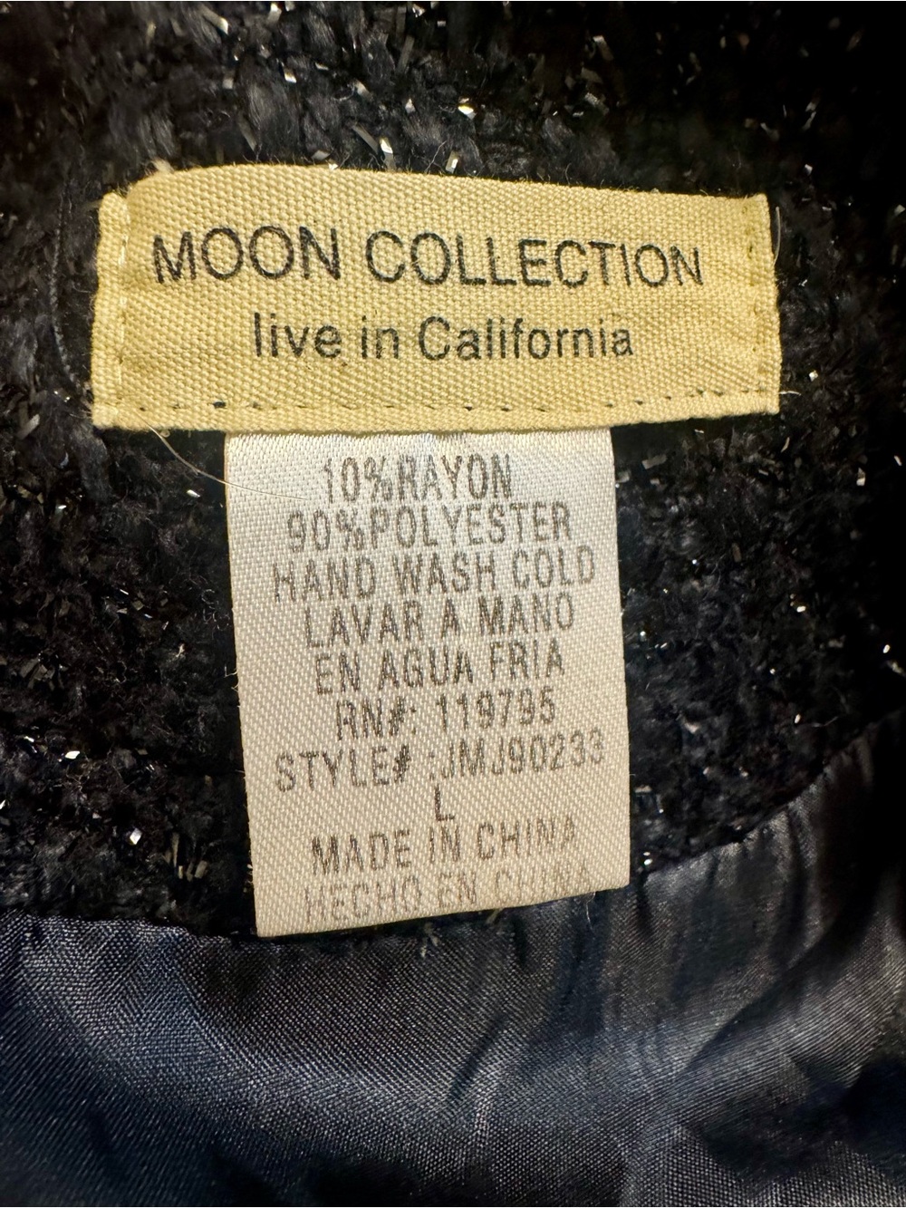 Moon Collection Navy Textured Zip Jacket - Picture 3 of 3